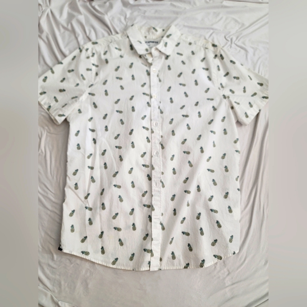 Express pineapple buttin down shirt